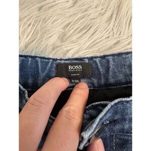 Boss Kids Boy's Black Denim Straight-Leg Jeans Size 8